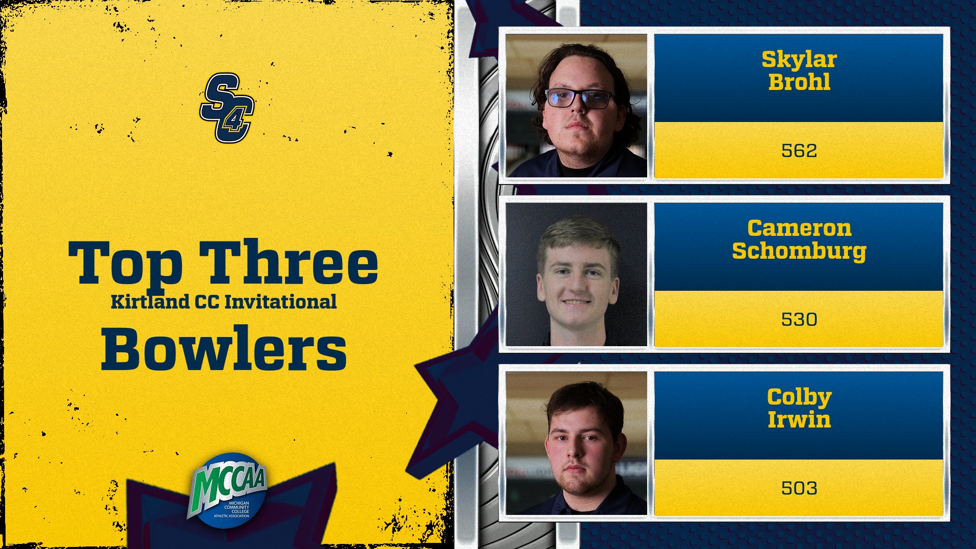 Men's Bowling: Skippers Finish 3rd at Kirtland CC