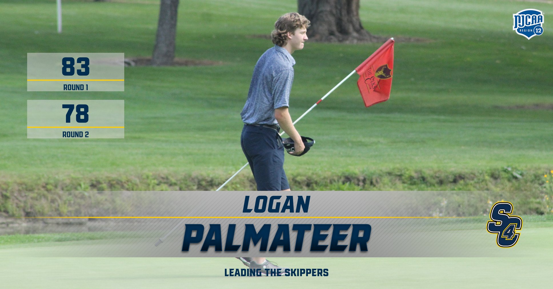 Logan p walking on golf course after day 1 of tournament 