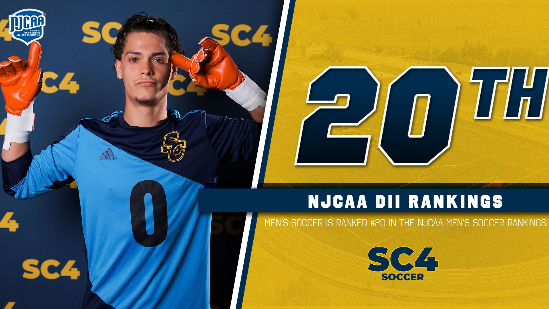 Men&rsquo;s Soccer Maintains National Ranking in NJCAA Division II Poll