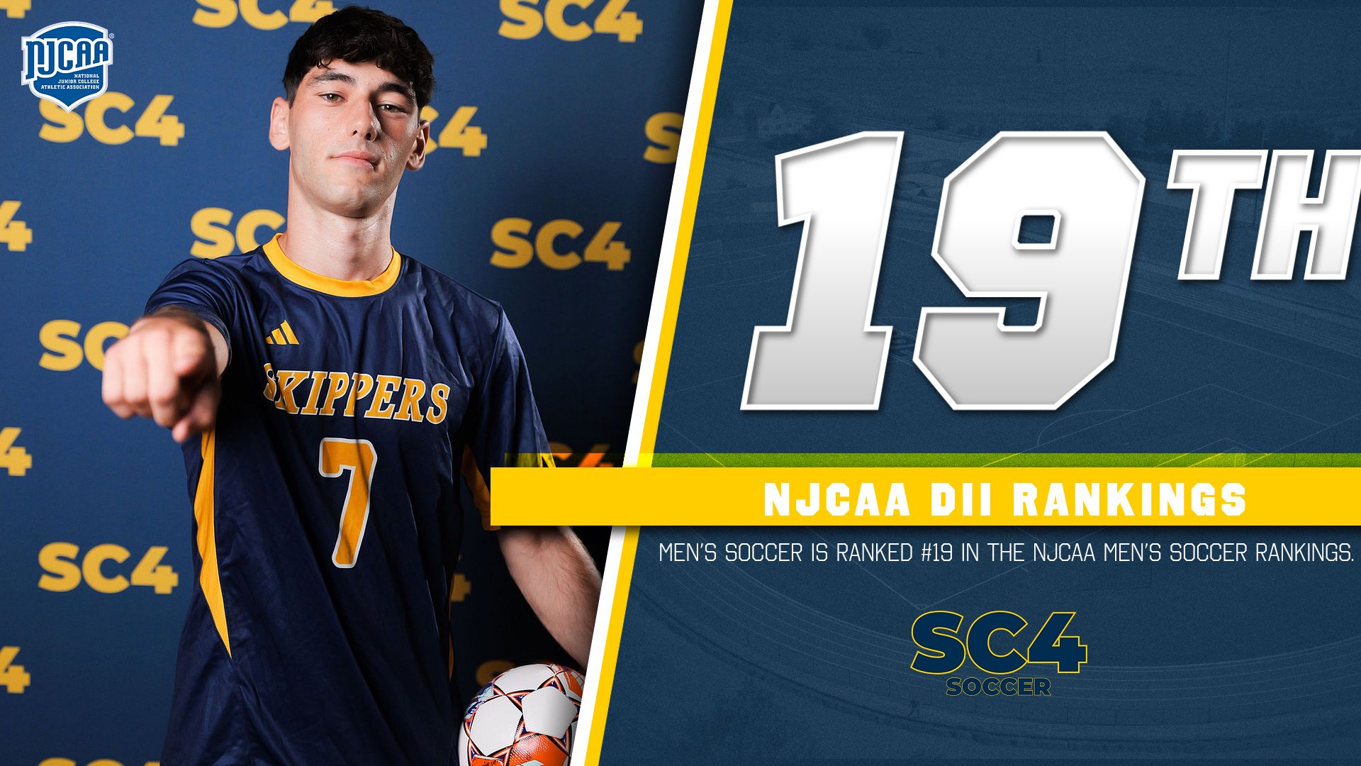 SC4 Climbs to No. 19 in NJCAA Division II Poll
