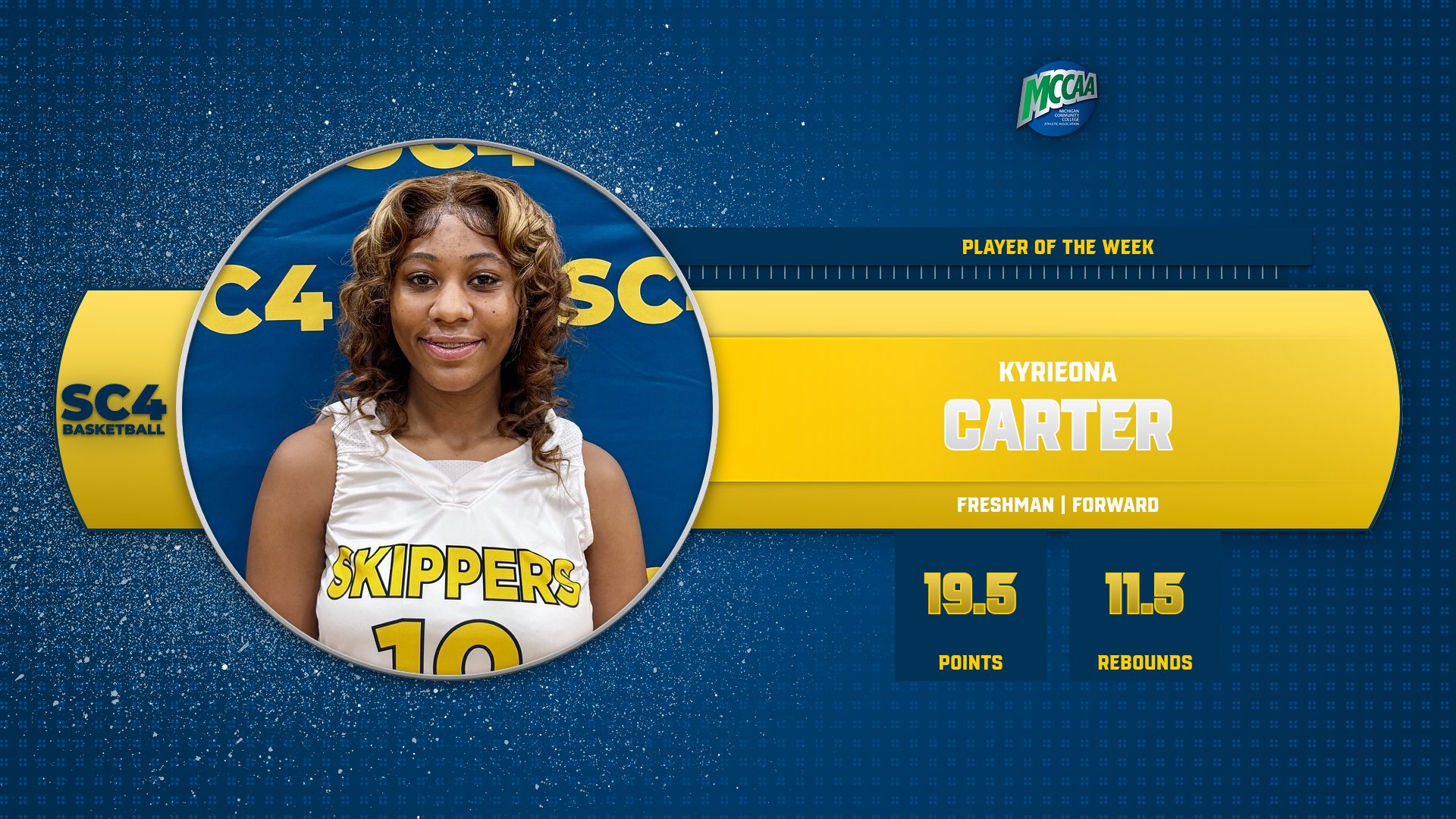 SC4&rsquo;s Kyrieona Carter Named MCCAA Eastern Conference Player of the Week