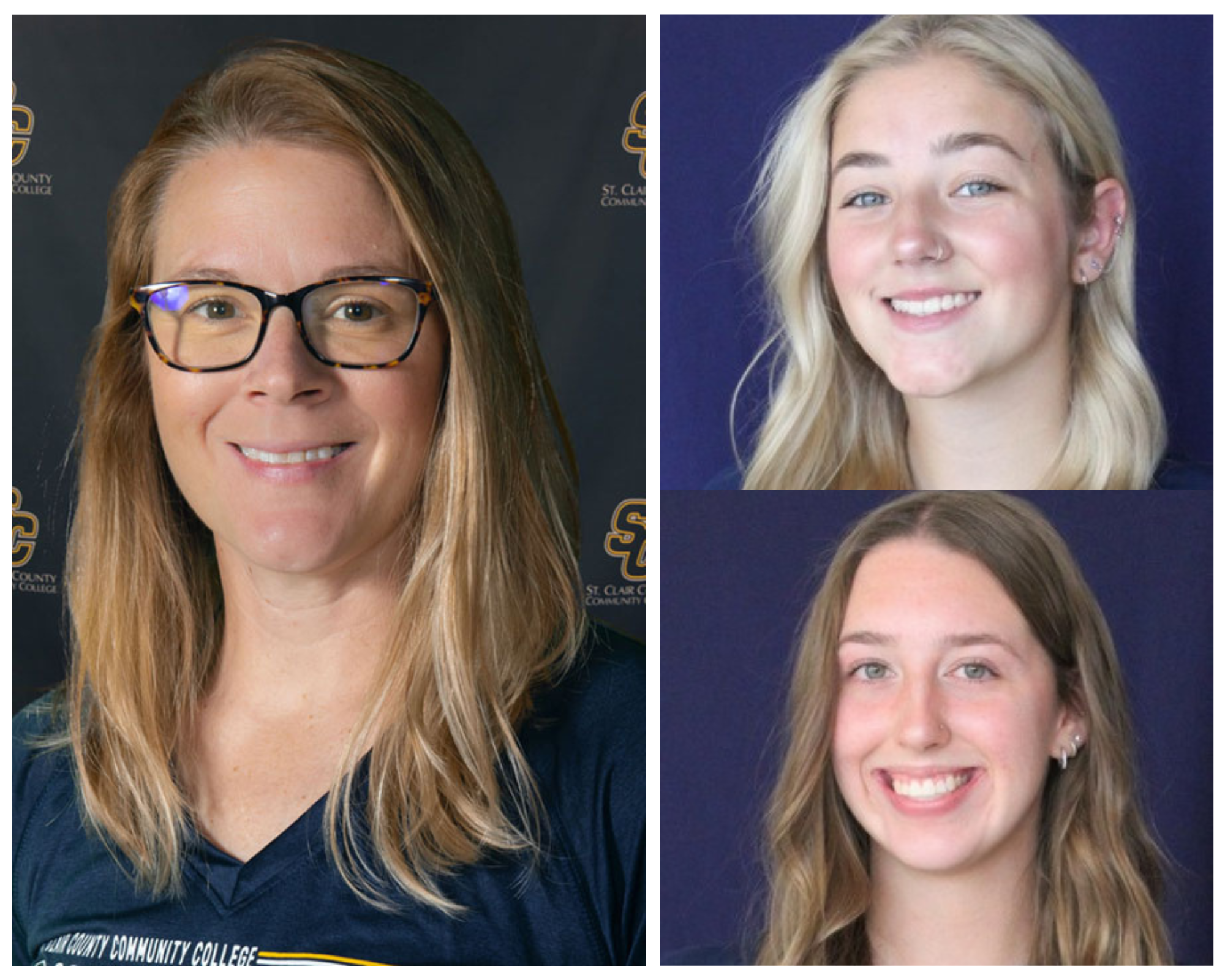 Head Coach Michelle McCulloch, Sophomore Christina Bohm, and Sophomore Miyana Dishroon